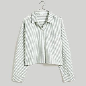 NWT Madewell The Signature Oxford Crop Shirt